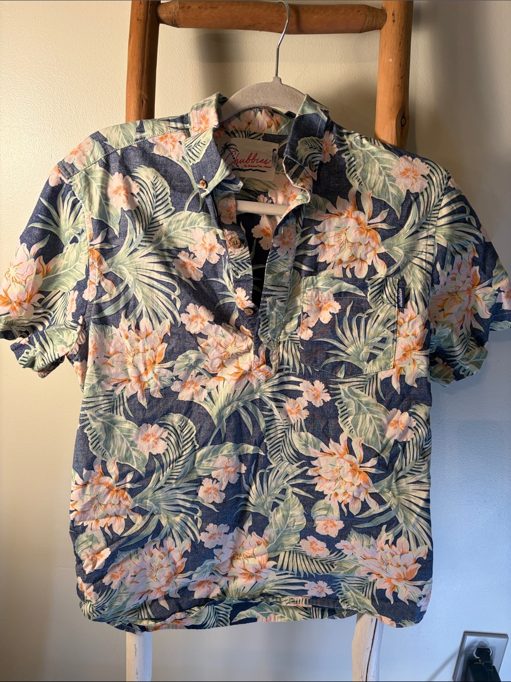 chubbies Navy Floral Short-Sleeve Polo
